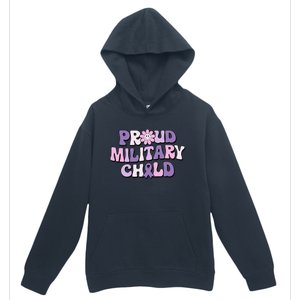 Proud Military Child Groovy Purple Up for Military Urban Pullover Hoodie