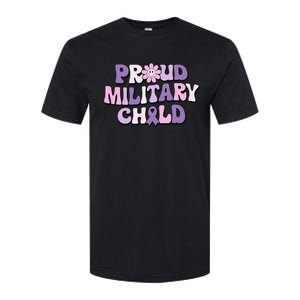 Proud Military Child Groovy Purple Up for Military Softstyle CVC T-Shirt