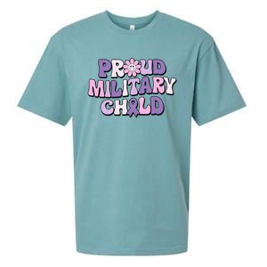 Proud Military Child Groovy Purple Up for Military Sueded Cloud Jersey T-Shirt