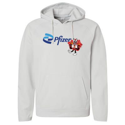 Pfizer Mascot Clotty Performance Fleece Hoodie