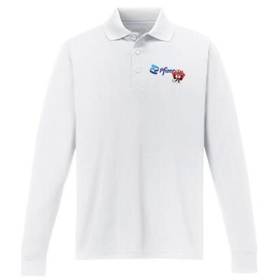 Pfizer Mascot Clotty Performance Long Sleeve Polo