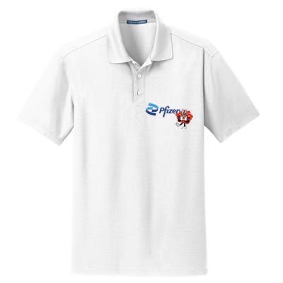 Pfizer Mascot Clotty Dry Zone Grid Polo