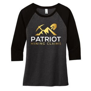 Patriot Mining Claims Women's Tri-Blend 3/4-Sleeve Raglan Shirt