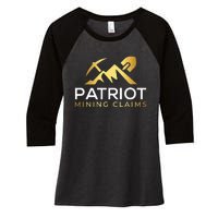 Patriot Mining Claims Women's Tri-Blend 3/4-Sleeve Raglan Shirt