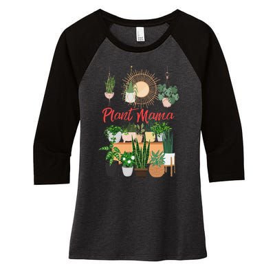 Plant Mama Crazy Plant Lady Mom Indoor Flower Floral Garden Women's Tri-Blend 3/4-Sleeve Raglan Shirt