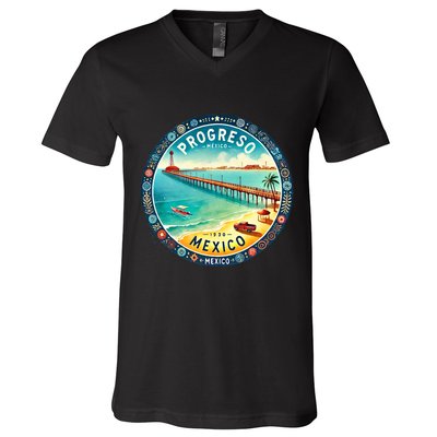 Progresso Mexico Cruise Destination V-Neck T-Shirt