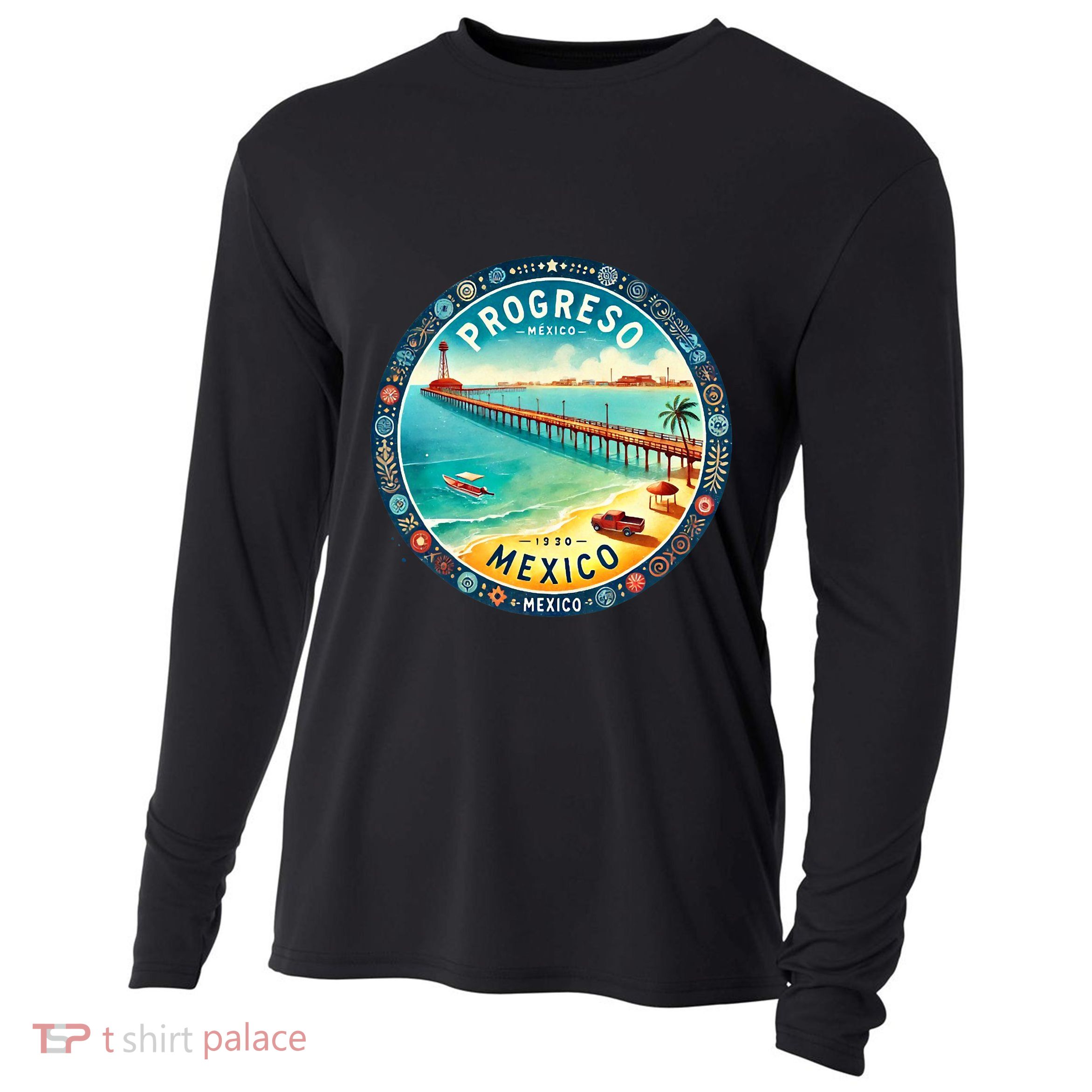 Progresso Mexico Cruise Destination Cooling Performance Long Sleeve Crew