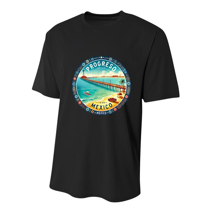 Progresso Mexico Cruise Destination Youth Performance Sprint T-Shirt