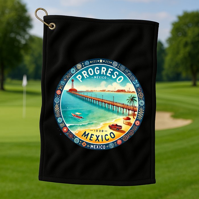 Progresso Mexico Cruise Destination Golf Towel