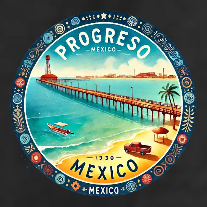 Progresso Mexico Cruise Destination Golf Towel
