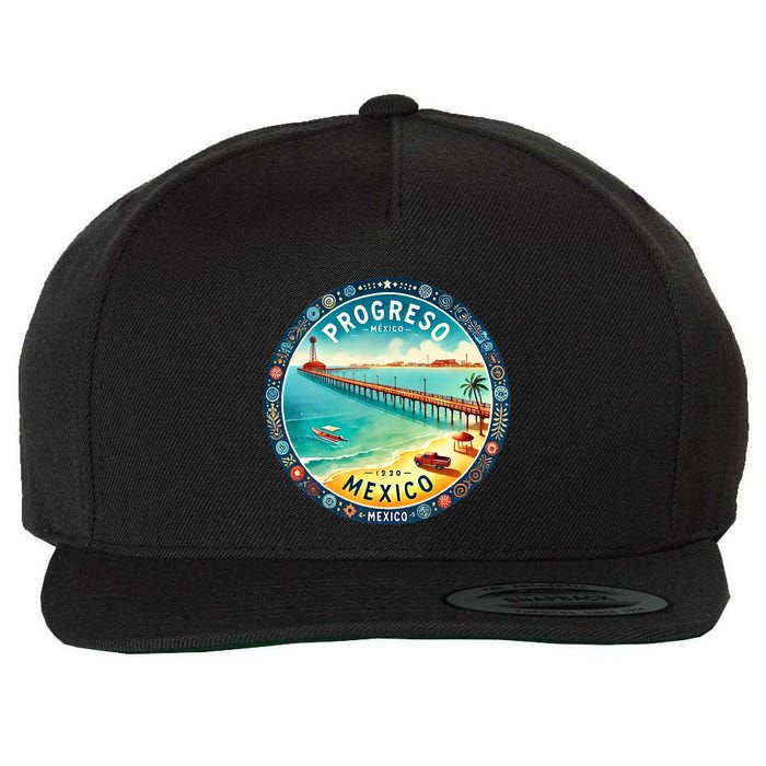 Progresso Mexico Cruise Destination Wool Snapback Cap