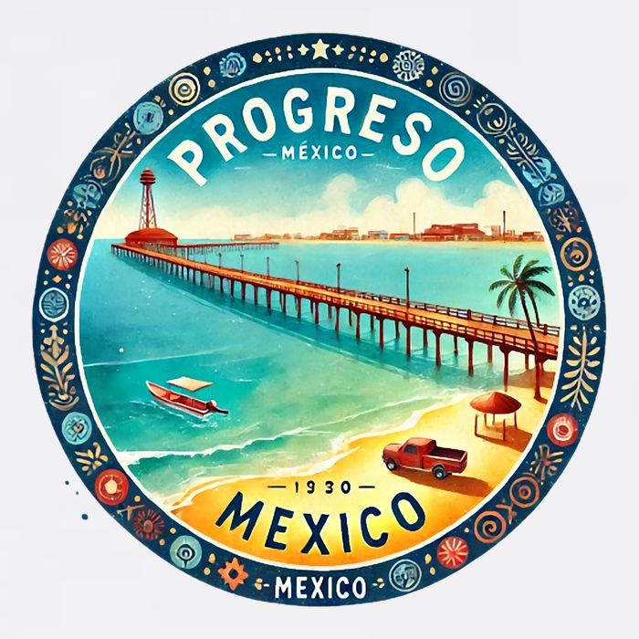 Progresso Mexico Cruise Destination Garment-Dyed Sweatshirt