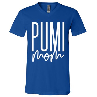 Pumi Mom Cute Pumi Dog Mama I Love My Pumi Gift V-Neck T-Shirt