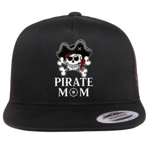 Pirate Mama Costume Jolly Roger Crossbones Flat Bill Trucker Hat