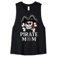 Pirate Mama Costume Jolly Roger Crossbones Women's Racerback Cropped Tank