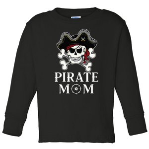 Pirate Mama Costume Jolly Roger Crossbones Toddler Long Sleeve Shirt