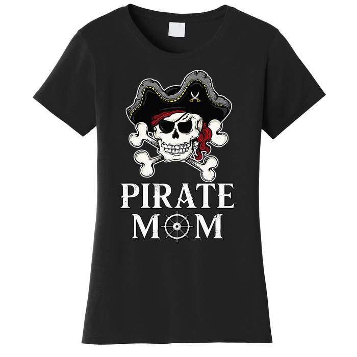 Pirate Mama Costume Jolly Roger Crossbones Women's T-Shirt