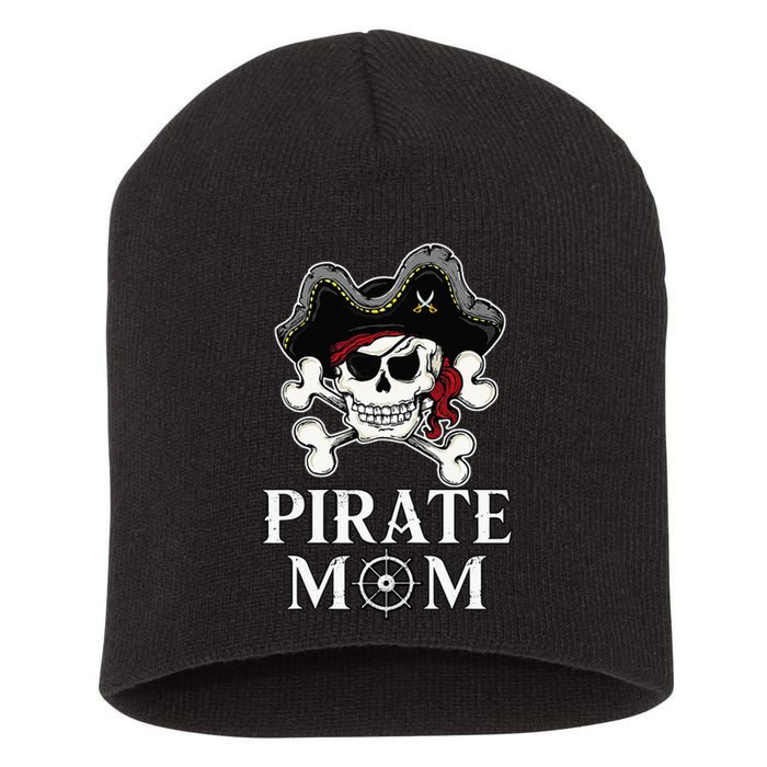 Pirate Mama Costume Jolly Roger Crossbones Short Acrylic Beanie