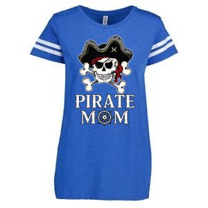 Pirate Mama Costume Jolly Roger Crossbones Enza Ladies Jersey Football T-Shirt