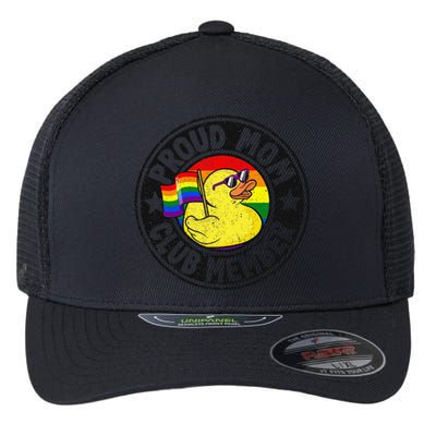 Proud Mom Club Member Rubber Duck Rainbow G.A.Y Flexfit Unipanel Trucker Cap