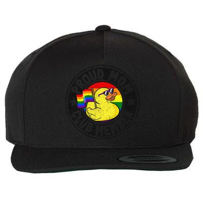 Proud Mom Club Member Rubber Duck Rainbow G.A.Y Wool Snapback Cap