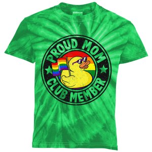 Proud Mom Club Member Rubber Duck Rainbow G.A.Y Kids Tie-Dye T-Shirt