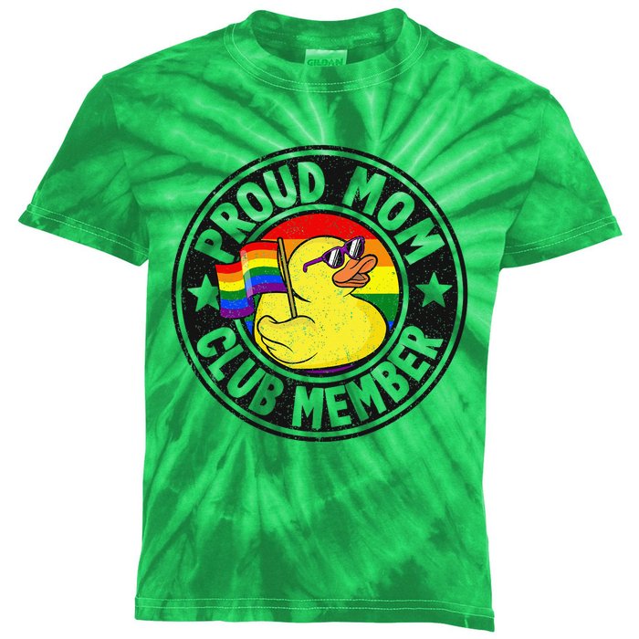 Proud Mom Club Member Rubber Duck Rainbow G.A.Y Kids Tie-Dye T-Shirt