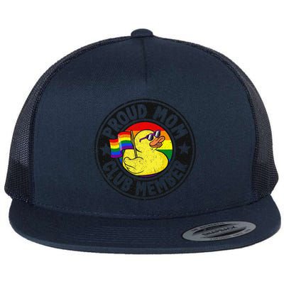 Proud Mom Club Member Rubber Duck Rainbow G.A.Y Flat Bill Trucker Hat