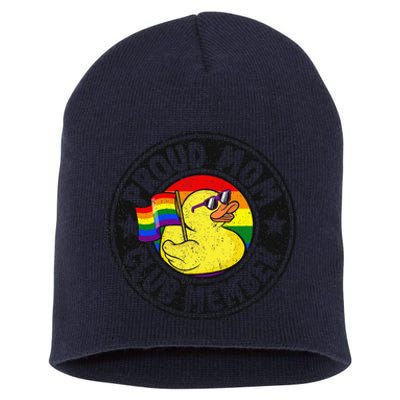 Proud Mom Club Member Rubber Duck Rainbow G.A.Y Short Acrylic Beanie