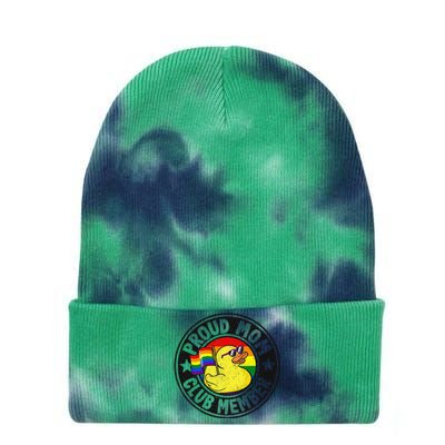 Proud Mom Club Member Rubber Duck Rainbow G.A.Y Tie Dye 12in Knit Beanie