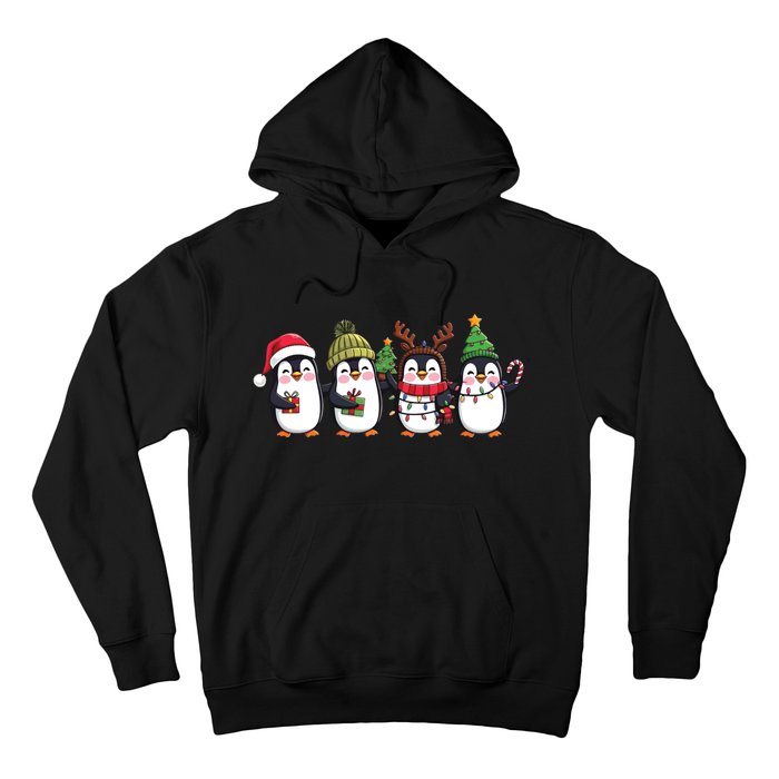 Penguin Merry Christmas Sweatshirt Cute Penguin Xmas Light Hoodie