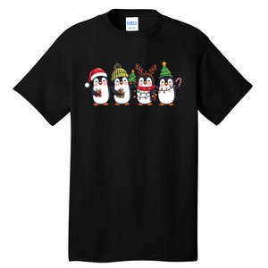 Penguin Merry Christmas Sweatshirt Cute Penguin Xmas Light Tall T-Shirt