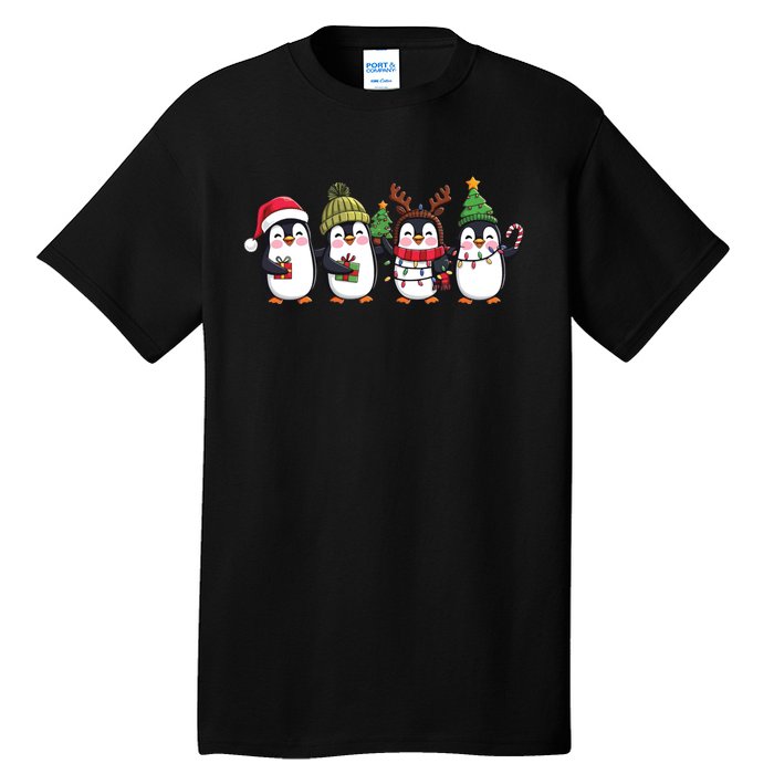 Penguin Merry Christmas Sweatshirt Cute Penguin Xmas Light Tall T-Shirt