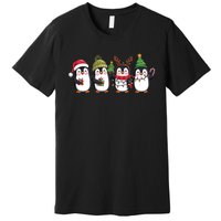 Penguin Merry Christmas Sweatshirt Cute Penguin Xmas Light Premium T-Shirt