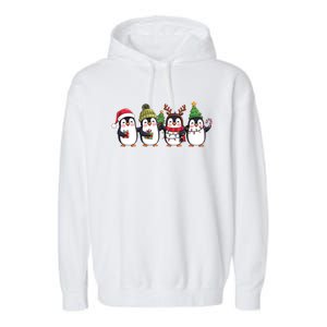 Penguin Merry Christmas Sweatshirt Cute Penguin Xmas Light Garment-Dyed Fleece Hoodie