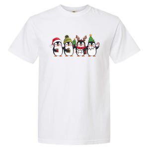 Penguin Merry Christmas Sweatshirt Cute Penguin Xmas Light Garment-Dyed Heavyweight T-Shirt