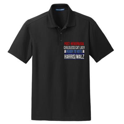 Post Menopausal Childless Cat Lady Ready To Vote Kamala Dry Zone Grid Polo