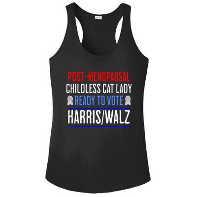 Post Menopausal Childless Cat Lady Ready To Vote Kamala Ladies PosiCharge Competitor Racerback Tank