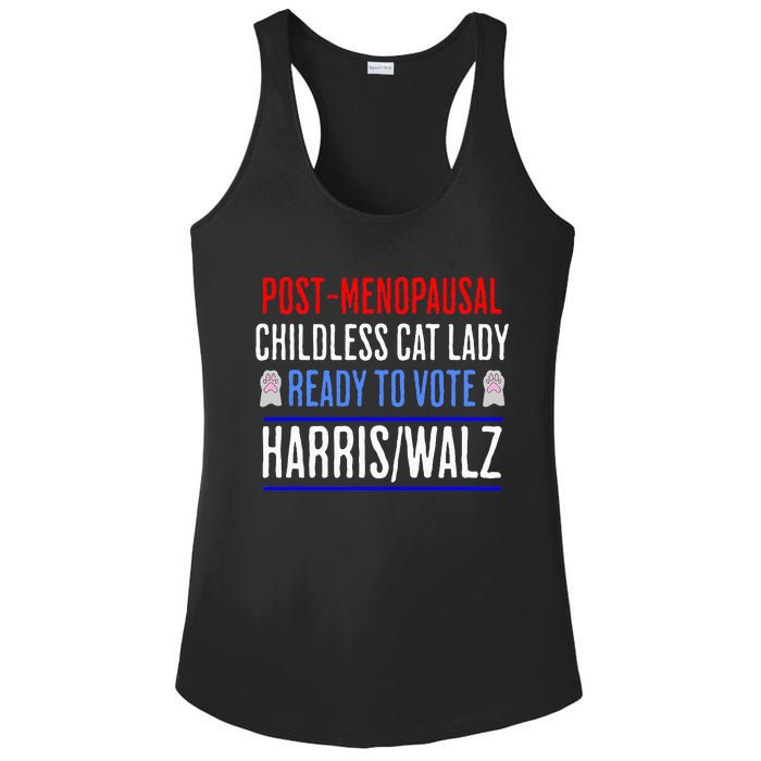 Post Menopausal Childless Cat Lady Ready To Vote Kamala Ladies PosiCharge Competitor Racerback Tank