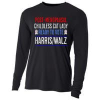 Post Menopausal Childless Cat Lady Ready To Vote Kamala Cooling Performance Long Sleeve Crew