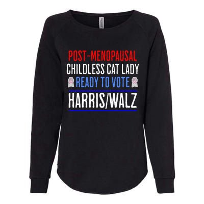 Post Menopausal Childless Cat Lady Ready To Vote Kamala Womens California Wash Sweatshirt