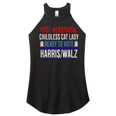 Post Menopausal Childless Cat Lady Ready To Vote Kamala Women's Perfect Tri Rocker Tank