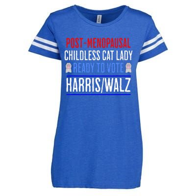 Post Menopausal Childless Cat Lady Ready To Vote Kamala Enza Ladies Jersey Football T-Shirt