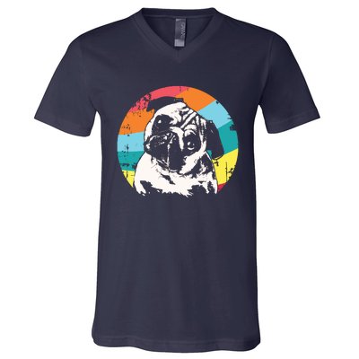 Pug Mops Carlin Dog Breed V-Neck T-Shirt