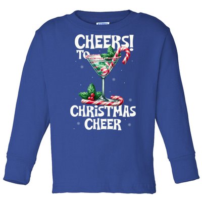 Peppermint Martini Christmas Cheer Cocktail Mixology Funny Gift Toddler Long Sleeve Shirt