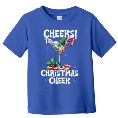 Peppermint Martini Christmas Cheer Cocktail Mixology Funny Gift Toddler T-Shirt