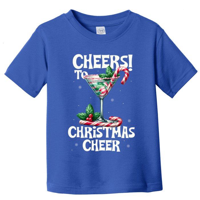 Peppermint Martini Christmas Cheer Cocktail Mixology Funny Gift Toddler T-Shirt