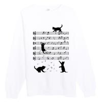 Piano Music Cat Lover Funny Pianist Piano Lover Kitty Kitten Premium Crewneck Sweatshirt