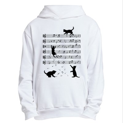 Piano Music Cat Lover Funny Pianist Piano Lover Kitty Kitten Urban Pullover Hoodie