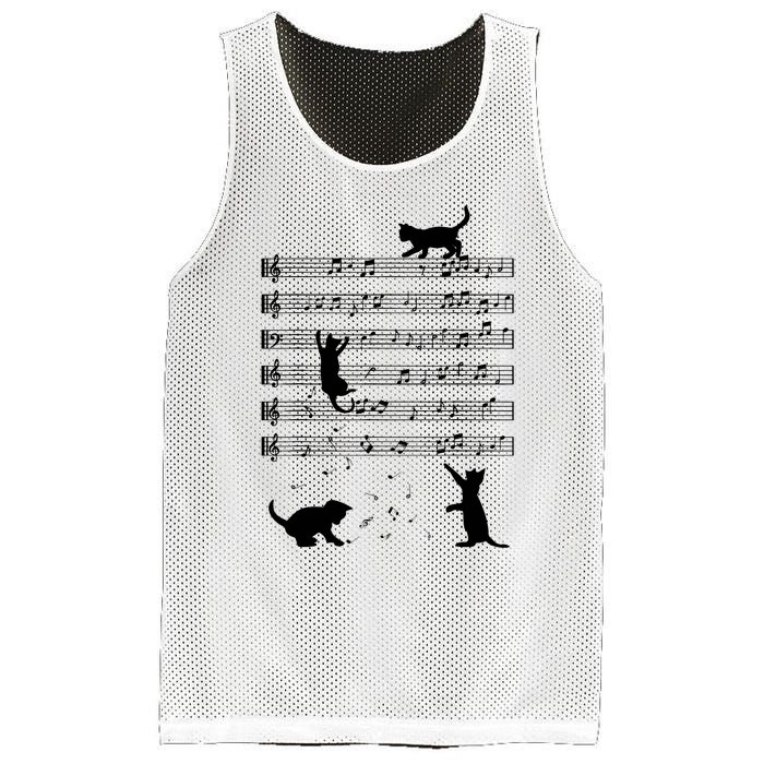 Piano Music Cat Lover Funny Pianist Piano Lover Kitty Kitten Mesh Reversible Basketball Jersey Tank